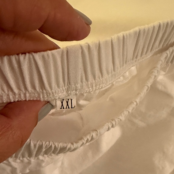 Women's White Ruffle Sleep Shorts - Picture 2 of 2